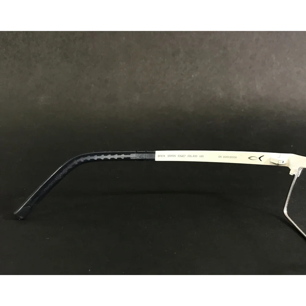 Blackfin Eyeglasses Frames BF674 STATEN COL.400 White Silver Rectangle 53-17-145